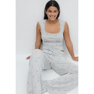 Gina Tricot - Homewear pointelle top - pyjamas - Grau - XS - Dame
