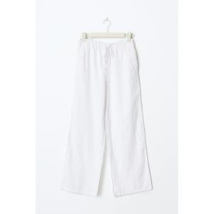 Gina Tricot - petite linen blend trousers - Leinenhosen - Weiß - XXL - Dame