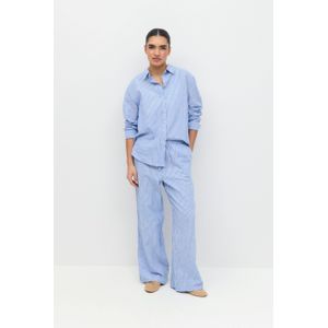 Gina Tricot - linen blend trousers - Leinenhosen - Blau - L - Dame