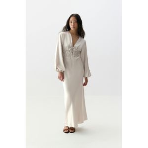 Gina Tricot - Satin midaxi dress - satinkleider - beige - 34 - Dame