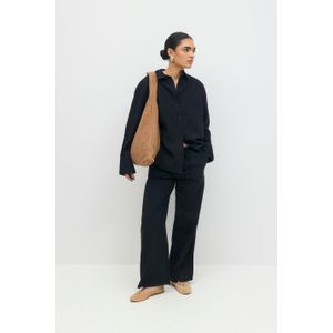 Gina Tricot - linen blend trousers - Leinenhosen - Schwarz - XL - Dame