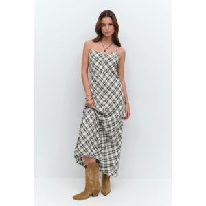 Gina Tricot - Checked dress - Lange kleider - Schwarz - 40 - Dame