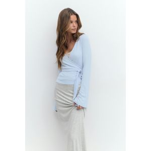 Gina Tricot - Wrap top - wickeloberteile - Blau - XXS - Dame