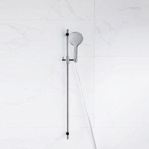Fortifura Calvi glijstangset met ronde handdouche, gladde doucheslang chroom SW767487/SW496814/SW706209