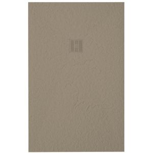 ZEZA Grade douchevloer - 75x170cm - antislip - antibacterieel - mineraalmarmer - rechthoek - mat cream (taupe) 400000000000039614
