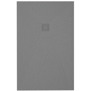ZEZA Grade Douchebak - 160x90cm - antislip - antibacterieel - mineraalmarmer - rechthoek - mat cemento (grijs) 400000000000019492