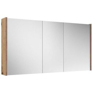 Adema Spiegelkast - 120x63x16cm - inclusief zijpanelen - Rustiek Eiken SW1212818/SW1027172