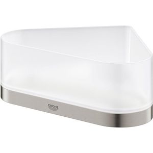 GROHE Selection Douchetray - 17x17x20x8.5cm - hoekmodel - wandmontage - supersteel/mat glas 41038dc0