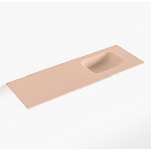 Mondiaz LEX Fontein - 90x30x0.9cm - wasbak Rechts - zonder kraangaten - voor toiletmeubel - Solid surface - Rosee F51118Rosee