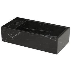 Riho Livit Tiny Fontein - 1 kraangat links - 41x20.5x10.5cm - zwart marmer W031008M01