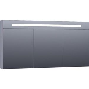 BRAUER Promise Deluxe spiegelkast - 140x70x15cm - met directe verlichting 3 dubbelzijdige spiegeldeuren - mat grijs SK-PRD140MG