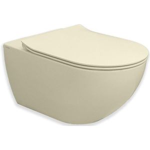 Royal Plaza Belbo wandcloset - 55cm - cycloneflush - zonder spoelrand - met toiletzitting - zand SW1127060 / SW1075545