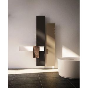 Instamat Voletti elektrische radiator - 18x40cm - 55watt - met korte bevestiging (7cm) - staal wit VLS.S04ES01