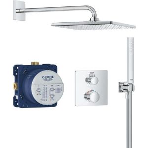 GROHE Grohtherm Perfect Cube Doucheset - inbouw thermostaat - hoofddoucheset - 31cm - chroom 34870000
