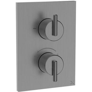 Crosswater 3ONE6 Inbouwthermostaat - thermostatisch - 2 functie - met inbouwdeel - slate (gunmetal) TLCB1500LBPST