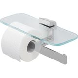 Geesa Shift Toiletrolhouder dubbel Chroom met planchet van transparant glas 91994802