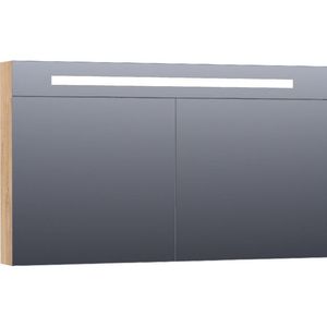 BRAUER Promise Deluxe spiegelkast - 120x70x15cm - met directe verlichting - 2 dubbelzijdige spiegeldeuren - Forest Tan SK-PRD120FT