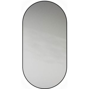 Looox Mirror collection spiegel - ovaal 50x100cm - ind.CCT verl. matt black SPBLOVCCT50100
