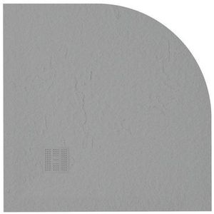 ZEZA Grade douchevloer - 100x100cm - antislip - antibacterieel - mineraalmarmer - kwartrond - mat cemento (grijs) 400000000000009446