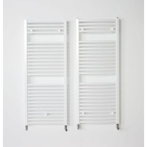 Instamat Robina Handdoekradiator, afm. H 730 x L 600 mm, 4 aansl. ½", incl. wandconsoles, standaard wit RB70.60S01