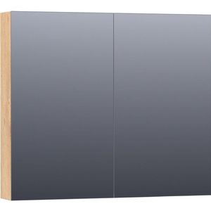 BRAUER Plain Spiegelkast - 80x70x15cm - 2 links/rechtsdraaiende spiegeldeuren - MFC - nomad SK-PL80NM