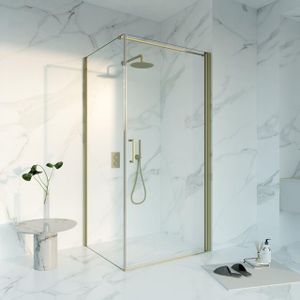 Fortifura - Galeria - Douchecabine - Geborsteld Messing PVD (Goud) - 90x180x200 cm - Veiligheidsglas