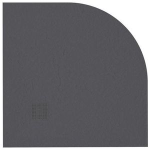 ZEZA Grade douchevloer - 80x80cm - antislip - antibacterieel - mineraalmarmer - kwartrond - mat zwart 400000000000009464