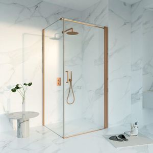 Fortifura Galeria Douchecabine - 120x100x200 - Profiel - veiligheidsglas - anti kalk - Geborsteld koper PVD (Koper) SW1122495 SW797917 SW876702
