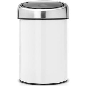 Brabantia Touch Bin Afvalemmer - wand - 3 liter - kunststof binnenemmer - wit 364488