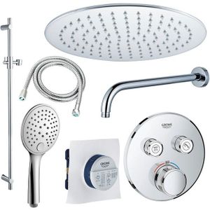 GROHE Grohtherm Regendoucheset opbouw - hoofddouche 25 cm - handdouche rond - wandarm - glijstang 90 cm - chroom sw105953 SW104917  SW720552 SW496814 SW767373 SW76