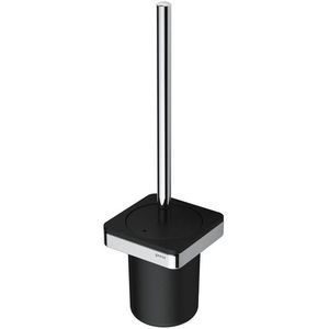 Geesa Frame Toiletborstel met houder Zwart / Chroom (zwarte borstelkop) 918811-02-06
