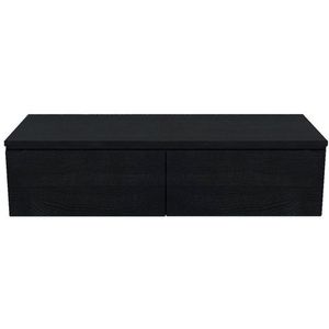 Arcqua Living Onderkast - 120x46x30cm - 2 lades - greeploos - gemelamineerd spaanplaat - oak black ONK494398