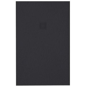 ZEZA Grade Douchebak - 120x80cm - antislip - antibacterieel - mineraalmarmer - rechthoek - mat zwart 400000000000019819