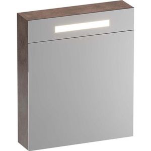 BRAUER Promise Deluxe spiegelkast - 60x70x15cm - met directe verlichting 1 rechtsdraaiende dubbelzijdige spiegeldeur Erosion SK-PRD60RER
