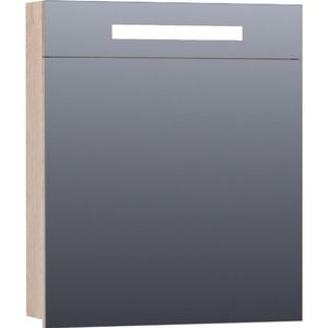 BRAUER Promise spiegelkast - 60x70x15cm -- met directe verlichting 1 rechtsdraaiende enkelzijdige spiegeldeur Sunlit SK-PR60RSL