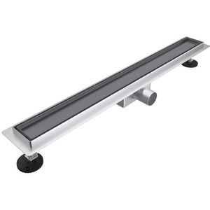 Fortifura Galeria douchegoot - 50cm - tegelrooster - vloerflens - Geborsteld Gunmetal PVD SW720437/SW1075287
