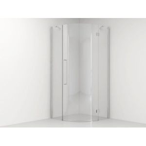 Van Rijn Products ST05 Kwartronde douchecabine met 8mm helder clear glas met stabilisatiestang 88x200cm chroom ST05265