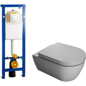 QeramiQ Salina Toiletset - softclose Toiletzitting - Argos bedieningsplaat wit - wit sw1271/0704406