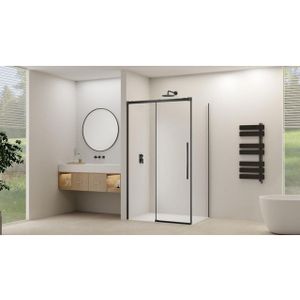 Van Rijn Products Schuifdeur voor hoekcabine incl. soft-close helder glas incl. glasbehandeling (1365-1415) x 2000 Zwart beslag ST09350140HEZW