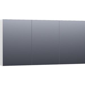 BRAUER Plain Spiegelkast - 140x70x15cm - 3 links- en rechtsdraaiende spiegeldeuren MDF - hoogglans wit SK-PL140HW