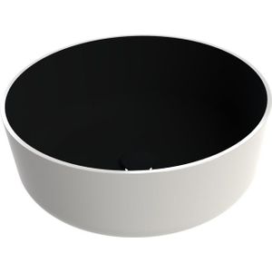 Thebalux opbouwkom keramiek Siena rond 36 buitenzijde mat zwart binnenzijde 3OP36063