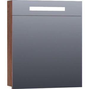 BRAUER Promise spiegelkast - 60x70x15cm -- met directe verlichting 1 linksdraaiende enkelzijdige spiegeldeur Forest Cacao SK-PR60LFC