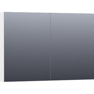 BRAUER Impress spiegelkast - 100x70x15cm - zonder verlichting - 2 dubbelzijdige spiegeldeuren - mat wit SK-IM100MW