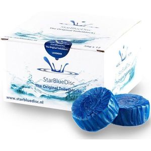 Starbluedisc toiletblokjes halfjaar verpakking a 12 stuks blauw 122122150