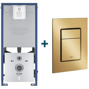 GROHE Rapid SLX inbouwreservoir met 3-in-1 set frame inclusief GROHE Skate cosmopolitan bedieningsplaat Cool Sunrise sw242308/sw336183