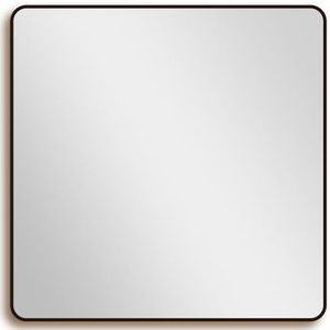 Saniclass Retro Line 2.0 Square Spiegel – Badkamerspiegel – Vierkant afgerond – Mat zwart – 100x100 cm