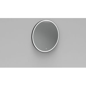 Arcqua Reflect spiegel two rond 80cm LED aluminium omlijsting mat zwart SPI126996