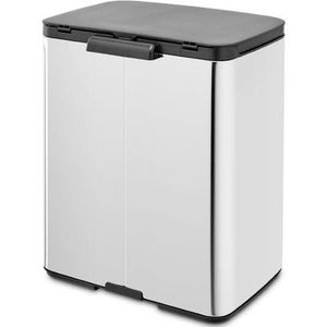 Brabantia Bo Afvalemmer - 12 liter - kunstof binnenemmer - brilliant steel 230400