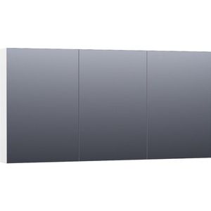 BRAUER Plain Spiegelkast - 140x70x15cm - 3 links- en rechtsdraaiende spiegeldeuren MDF - mat wit SK-PL140MW