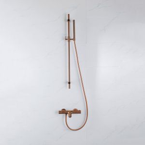 Fortifura Calvi Badkraan - met glijstangset - staafhanddouche - gladde doucheslang - geborsteld koper PVD SW970037/SW970053/SW970046/SW799407